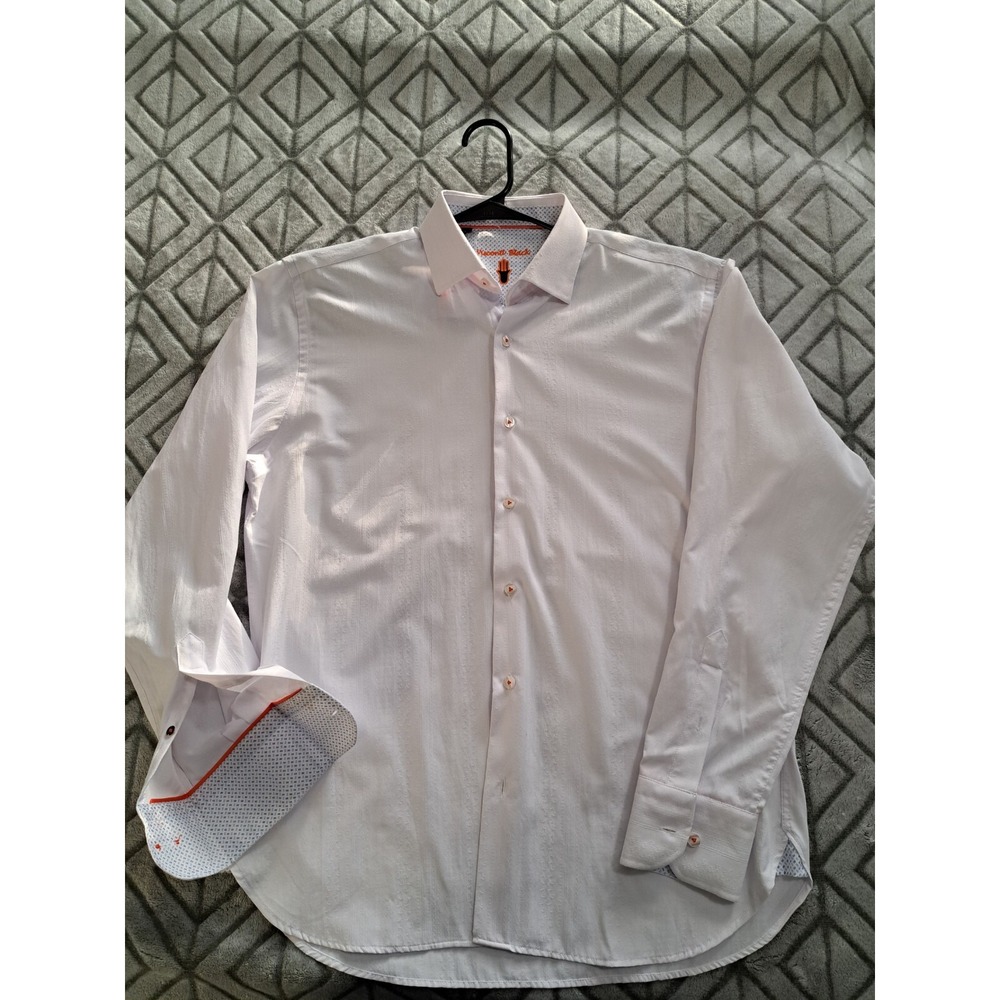 Luchiano Visconti Shirt Mens‎ M White Long Sleeve Button Down Italia